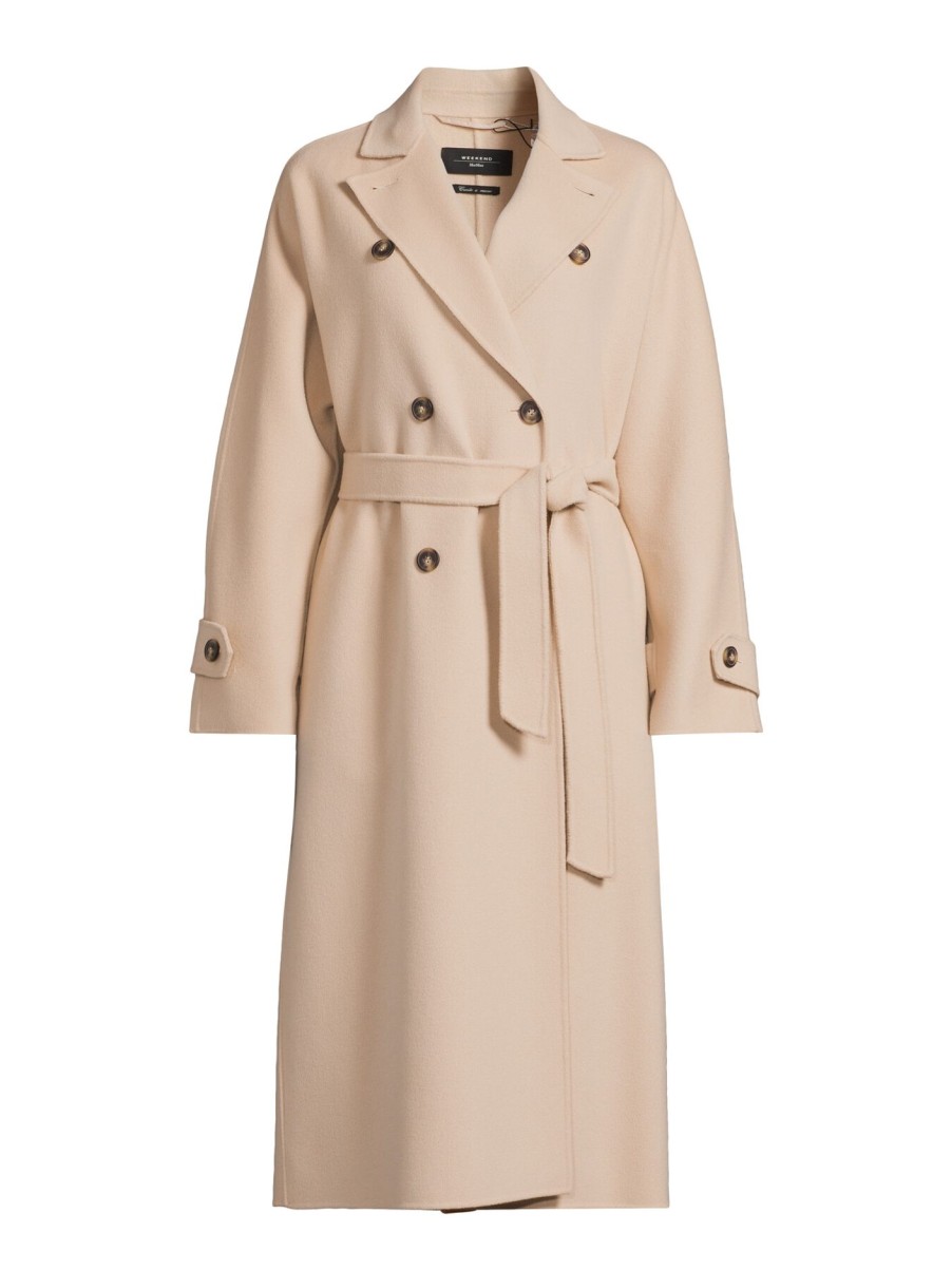 Women Weekend Max Mara Coats & Jackets | Affetto Long Coat Beige