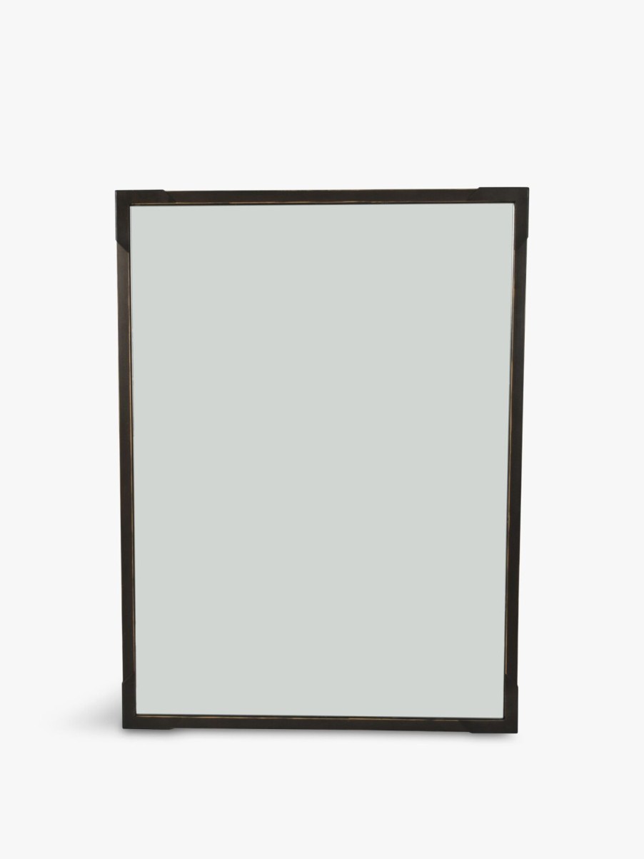 Home & Tech Libra Interiors Mirrors | Deveraux Gilded Bronze Framed Rectangular Wall Mirror Silver