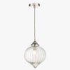 Home & Tech Dar Lighting Wall Lights | Mya 1 Light Single Pendant Silver