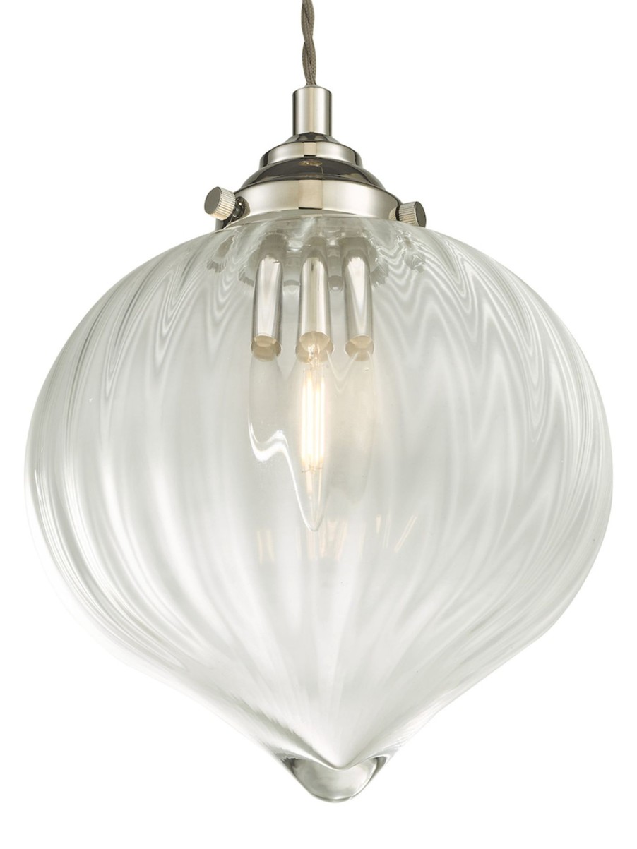 Home & Tech Dar Lighting Wall Lights | Mya 1 Light Single Pendant Silver