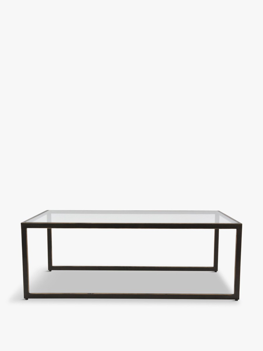 Furniture & Outdoor Libra Interiors Coffee Tables | Deveraux Gilded Metal And Glass Coffee Table Bronze