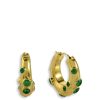 Women Shyla Jewellery | Oren Hoop Earrings Emerald