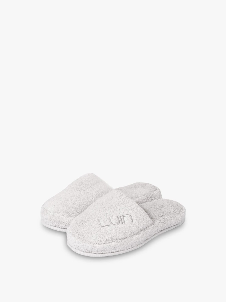 Home & Tech Luin Living Bathroom Accessories | Cosy Bath Slippers Pearl Grey