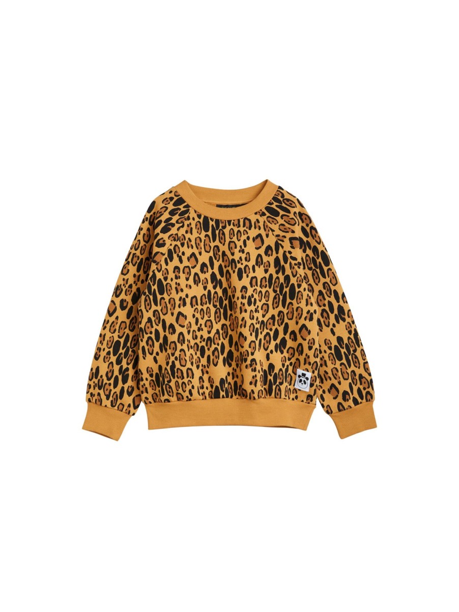 Kids Mini Rodini Tops | Basic Leopard Sweatshirt Beige