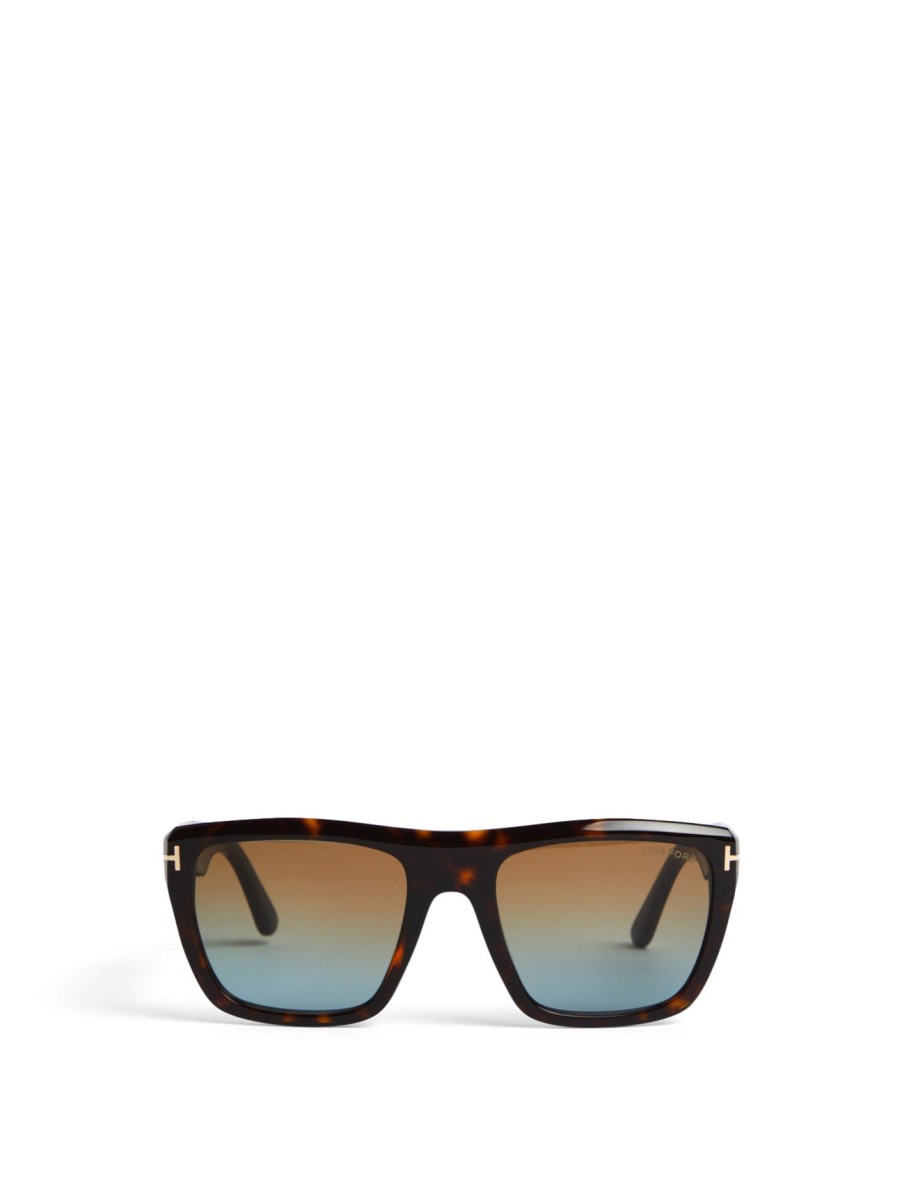 Men Tom Ford Men's Men'S Sunglasses | Alberto Acetate Sunglasses Dark Havana/Gradient Brown