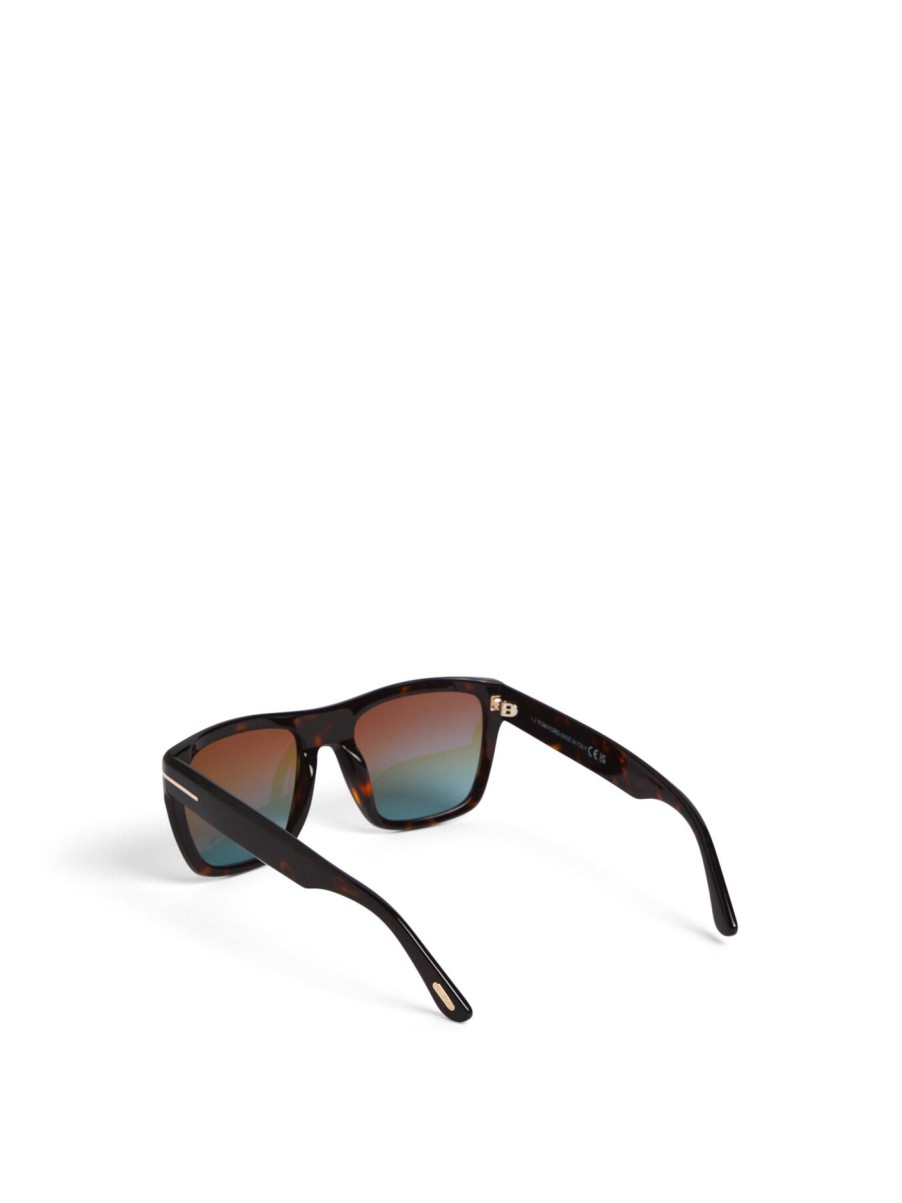 Men Tom Ford Men's Men'S Sunglasses | Alberto Acetate Sunglasses Dark Havana/Gradient Brown