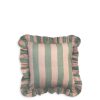 Home & Tech Amuse La Bouche Cushions & Textiles | Wide Stripe Frilled Filled Cushion Pink