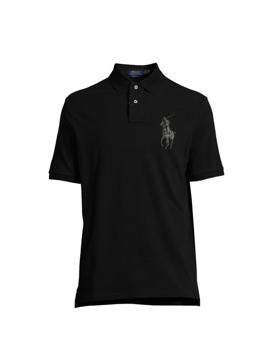 Men Polo Ralph Lauren Polo & Rugby Shirts | Big Pp Tonal Polo Top Polo Black