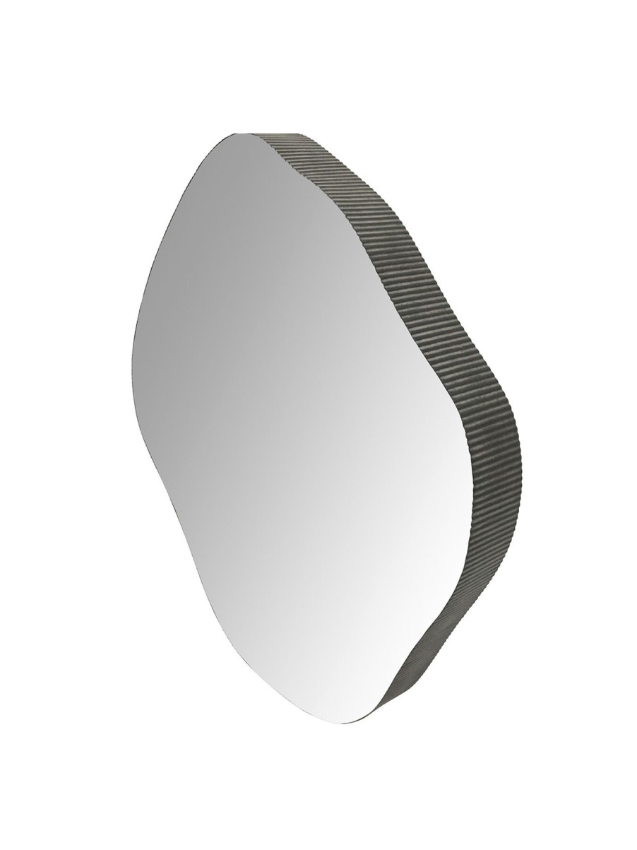 Home & Tech Libra Interiors Mirrors | Organic Metal Framed Mirror Oak Wood Finish Medium Silver