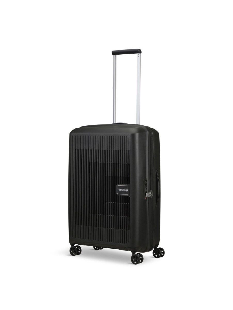 Home & Tech American Tourister | Aerostep Spinner 4 Wheel 67Cm Expandable Suitcase Black