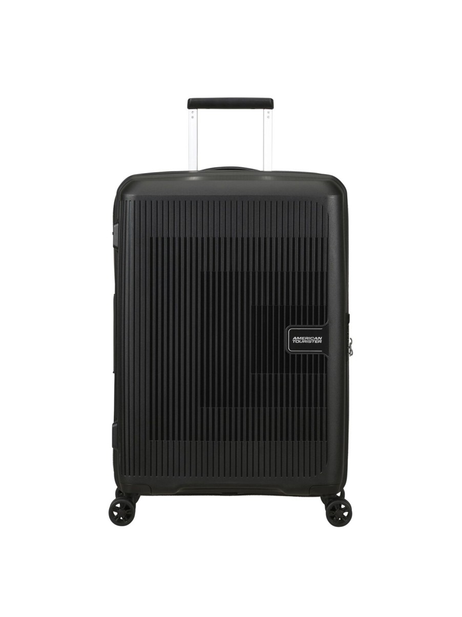 Home & Tech American Tourister | Aerostep Spinner 4 Wheel 67Cm Expandable Suitcase Black