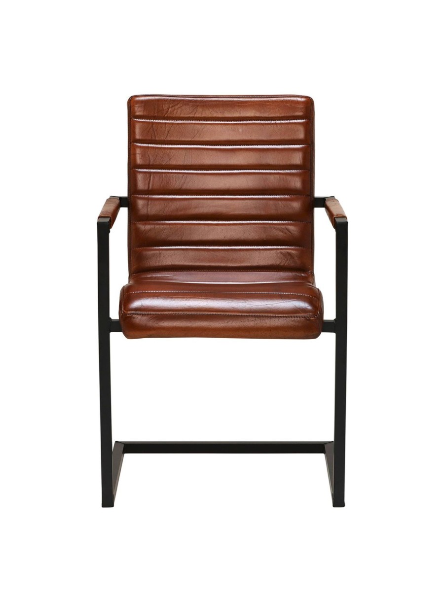 Furniture & Outdoor Barker and Stonehouse Dining Chairs | Brutus Buffalo Leather Dining Chair, Brown