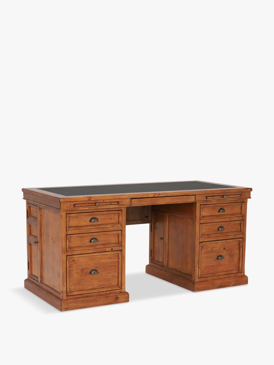 Furniture & Outdoor Barker and Stonehouse Desks | Villiers Reclaimed Wood Double Pedestal Desk Reclaimed Pine