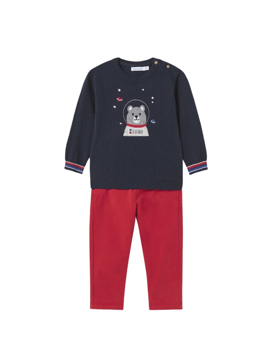 Kids Mayoral Sets | Knitted Jumper & Trouser Set Red