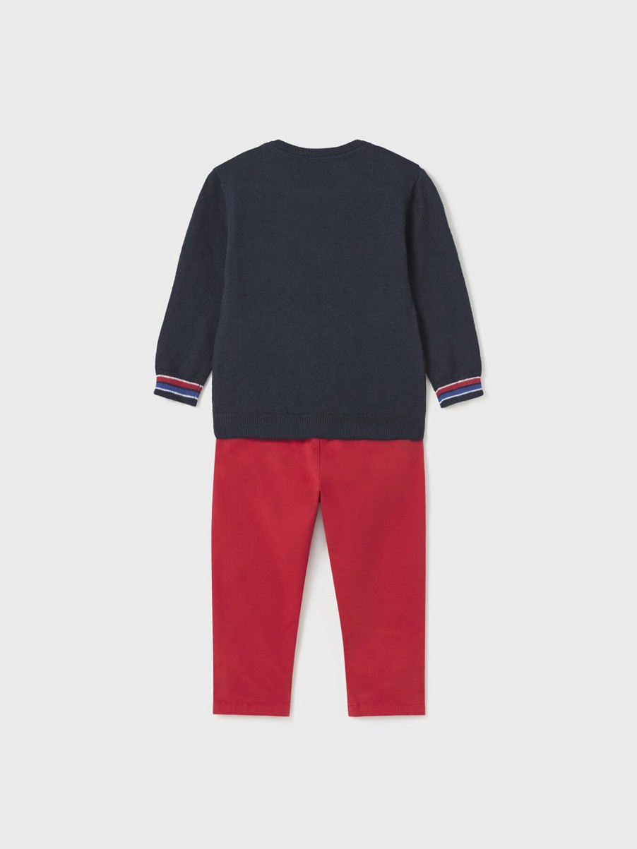 Kids Mayoral Sets | Knitted Jumper & Trouser Set Red