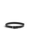 Men BOSS Belts | Italian Made Polished Leather Belt With Stitching Detail Black