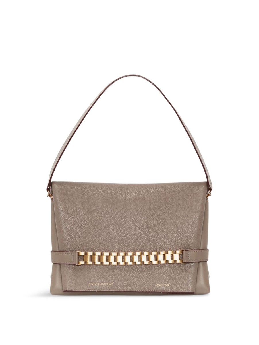 Women Victoria Beckham Clutch Bags | Chain Pouch With Strap Taupe