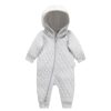 Kids Purebaby Baby Grows | Quilted Growsuit Grey Melange