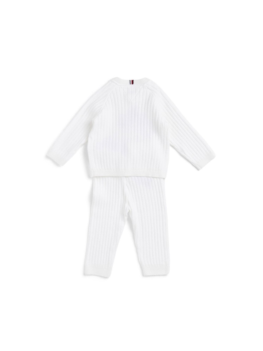 Kids Tommy Hilfiger Sets | Baby Rib Sweater Set Giftbox White