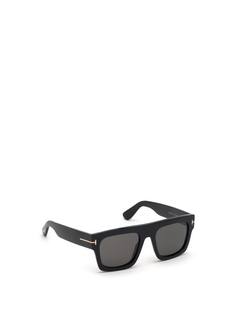 Men Tom Ford Men's Men'S Sunglasses | Fausto Acetate Mens Sunglasses Shiny Black/Smoke