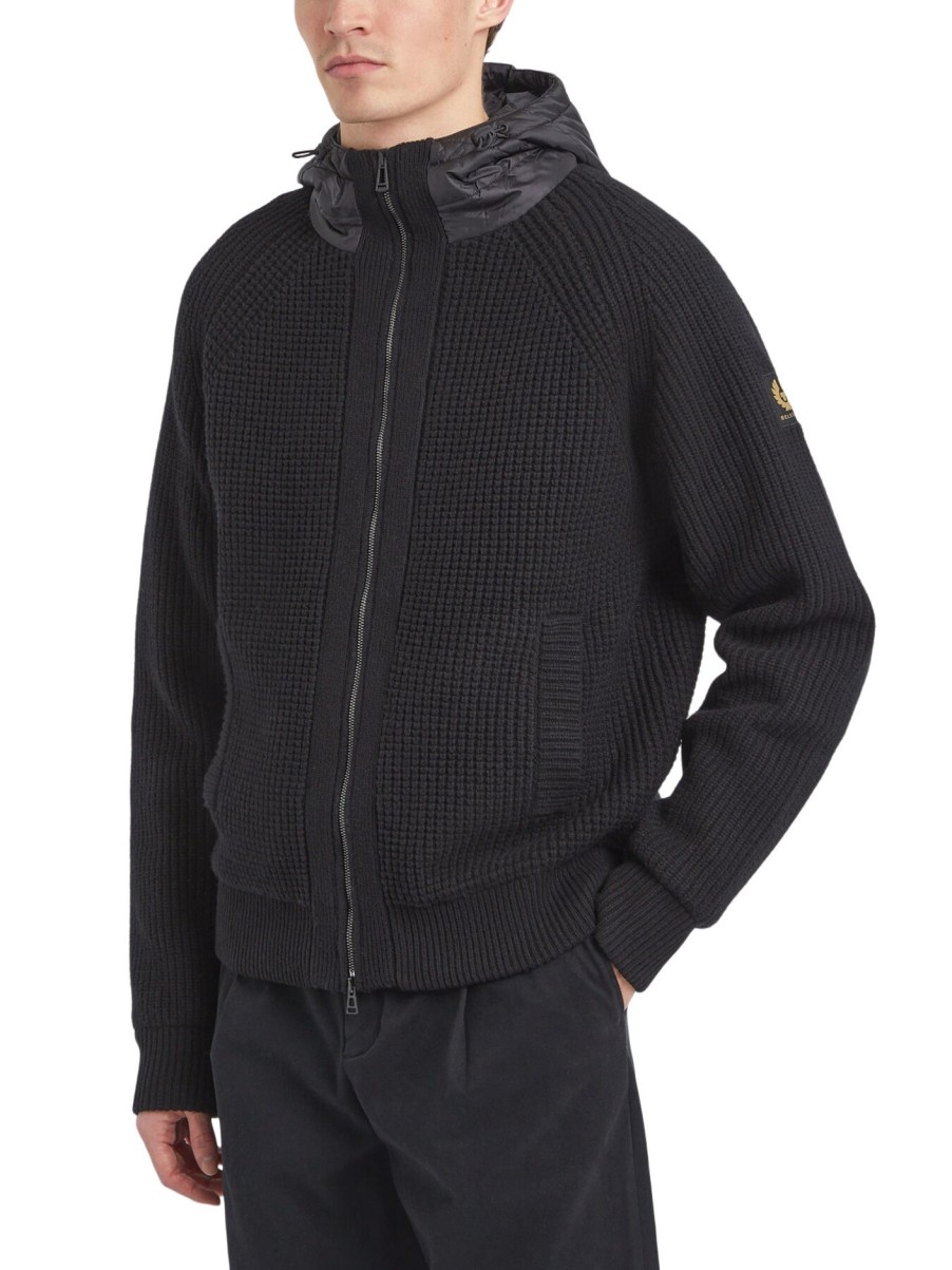 Men Belstaff Sweatshirts & Knitwear | Anton Zip Cardigan Black