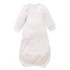 Kids Purebaby Nightwear | Sleepsuit Pale Pink Melange Stripe