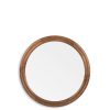 Home & Tech Heal's Mirrors | Genoa Round Wooden Wall Mirror 80Cm Walnut Finish Dark Wood