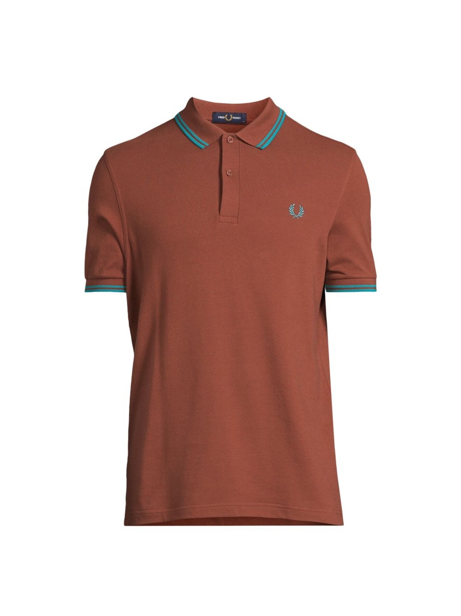 Men Fred Perry Polo & Rugby Shirts | Twin Tipped Fred Perry Shirt Whisky Brown