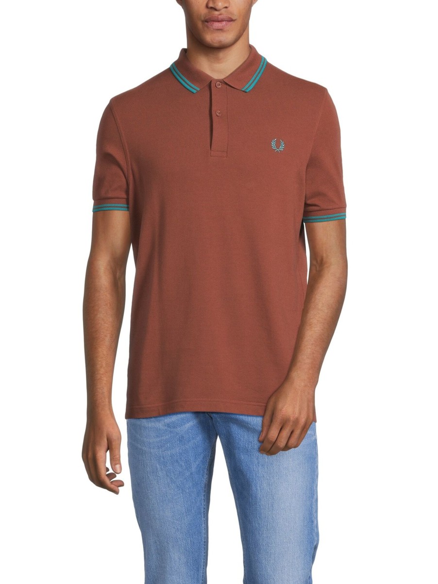 Men Fred Perry Polo & Rugby Shirts | Twin Tipped Fred Perry Shirt Whisky Brown