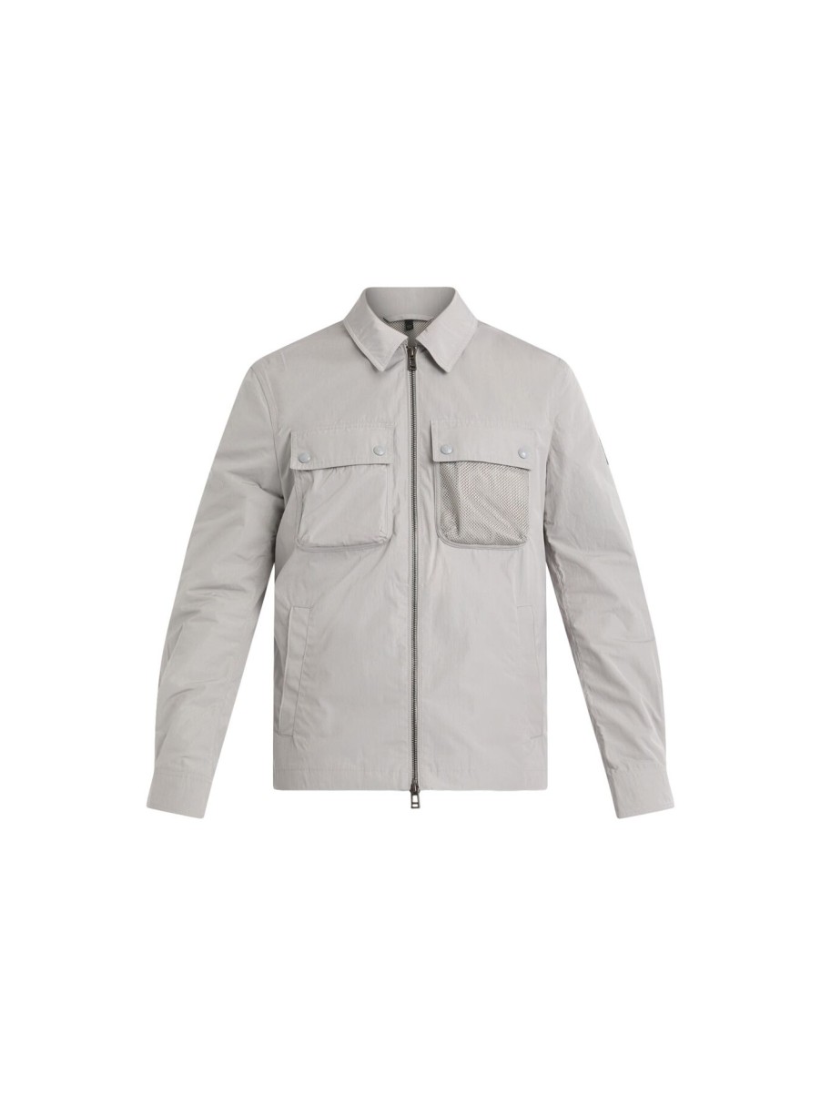 Men Belstaff Shirts | Outline Overshirt Cloud Grey