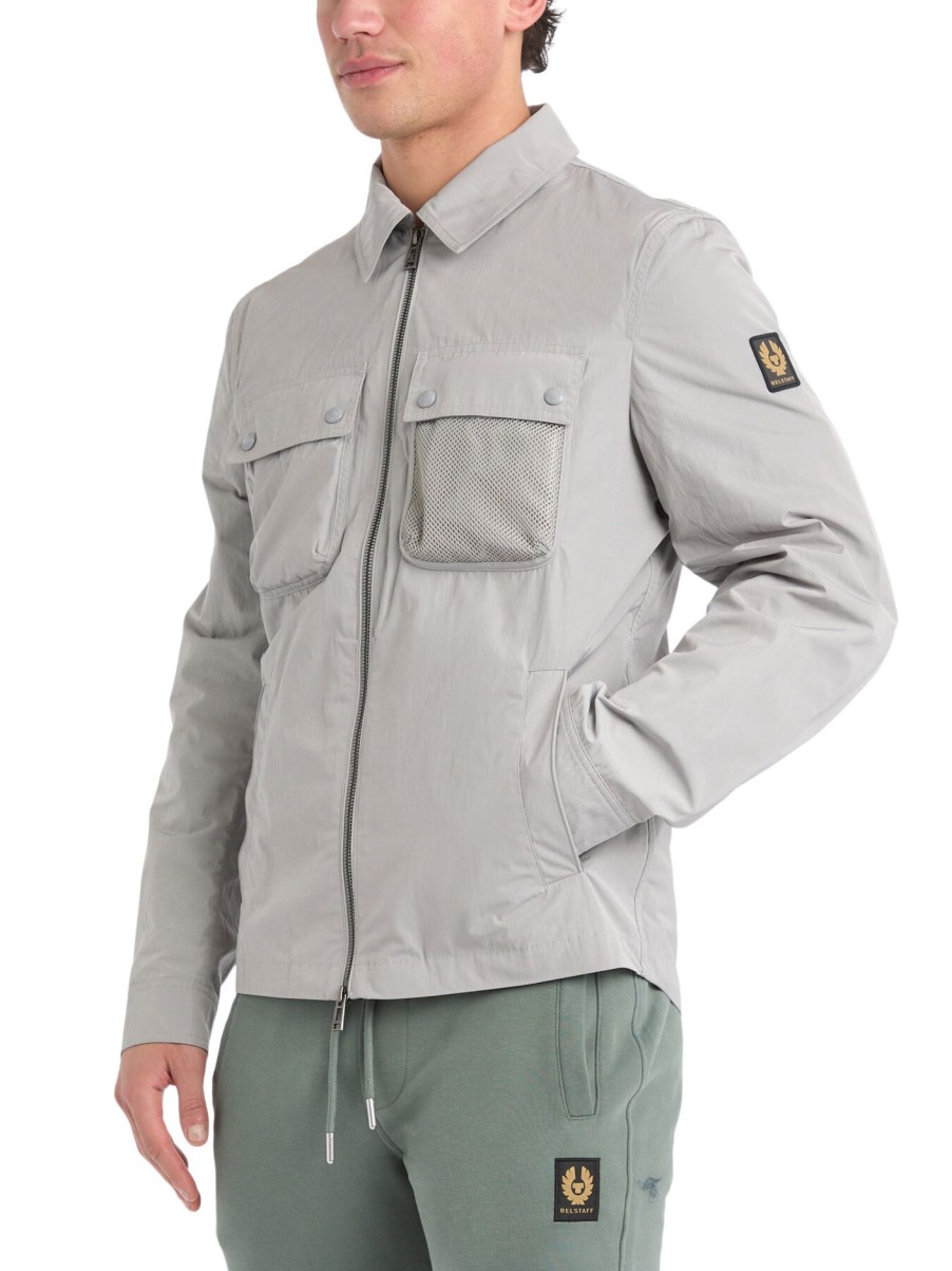 Men Belstaff Shirts | Outline Overshirt Cloud Grey