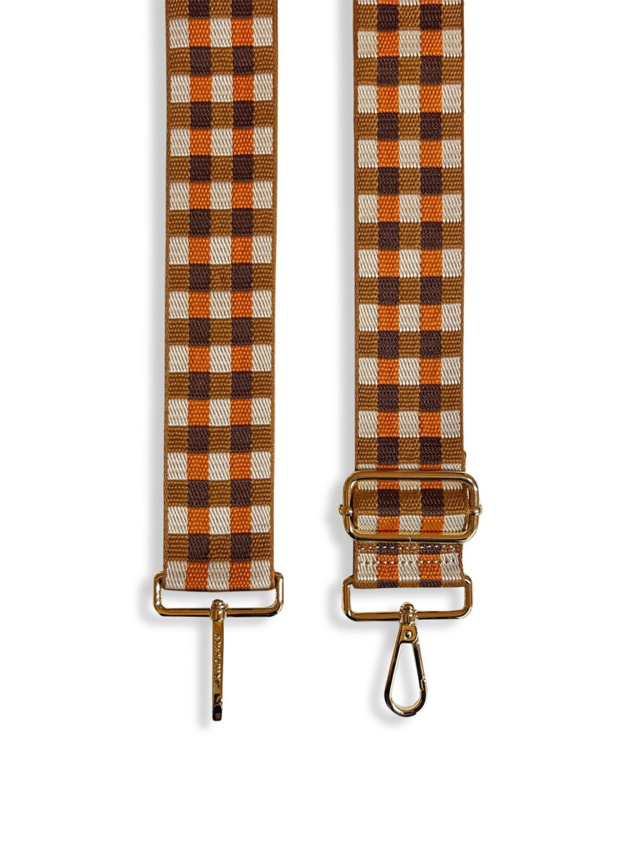 Women Apatchy London Bag Accessories | And Tan Checks Strap Orange