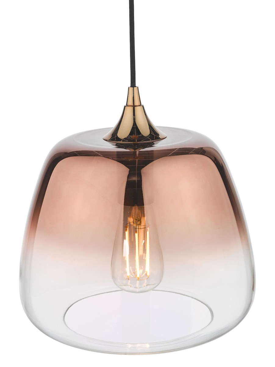 Home & Tech Dar Lighting Wall Lights | Klaxon 1 Light Pendant Bronze