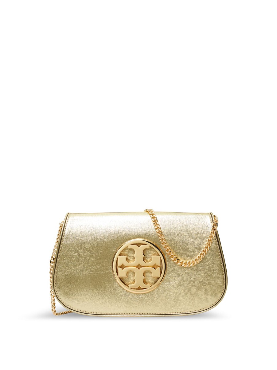 Women TORY BURCH Clutch Bags | Reva Metallic Clutch Gold