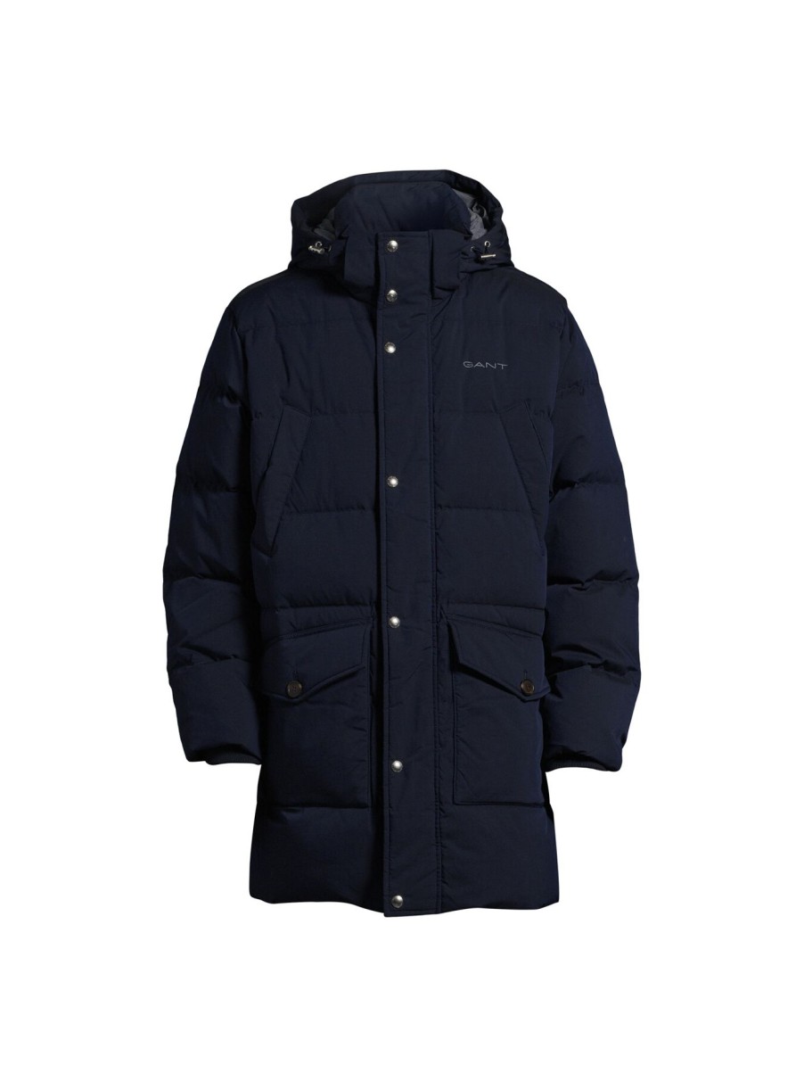 Men GANT Coats & Jackets | Long Alta Down Jacket Evening Blue