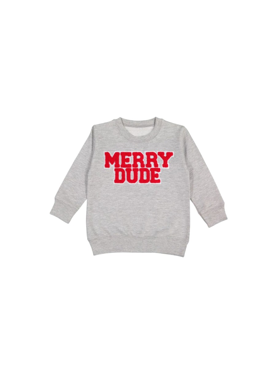 Kids Sweet Wink Sweatshirts & Knitwear | Merry Dude Patch Toddler Crewneck Gray