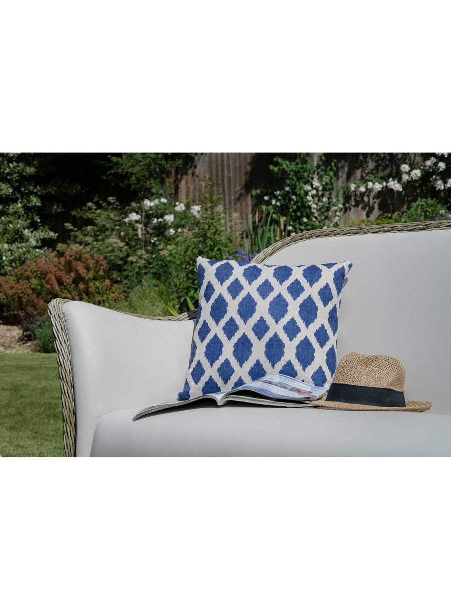 Furniture & Outdoor Bramblecrest Garden Cushions | Trellis Square Scatter Cushion Blue