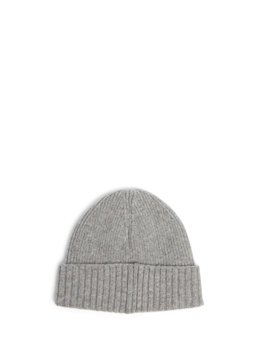 Men GANT Hats | Unisex Shield Wool Beanie Grey Melange