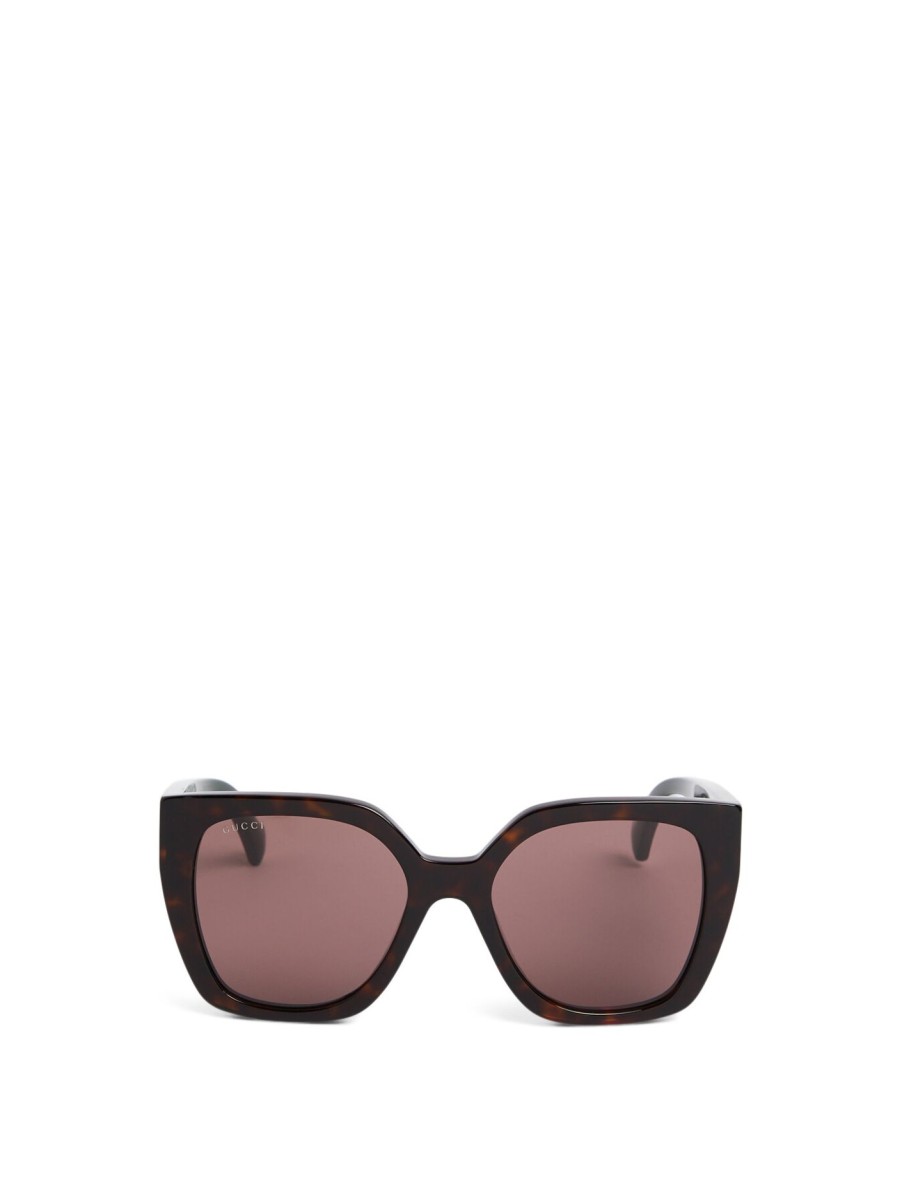 Women GUCCI Eyewear Sunglasses | Gucci Stripe Recycled Acetate Sunglasses Havana-Havana-Brown