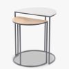 Furniture & Outdoor Libra Interiors Side Tables | Starburst Set Of Two Gold And Silver Semi Circle Starburst Side Tables Silver Gold Black