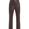 Women Max Mara Leisure Trousers & Shorts | Queva Leather Trouser Wine Coloured