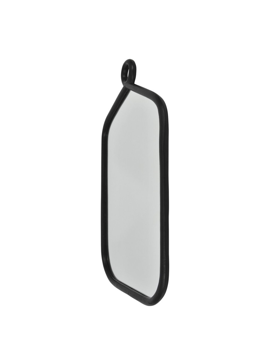 Home & Tech Libra Interiors Mirrors | Leona Loop Top Rustic Aluminium Square Wall Mirror Grey