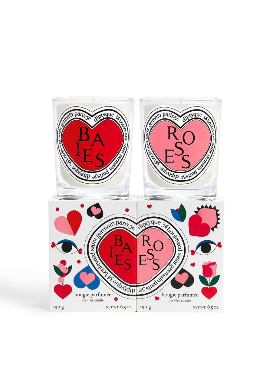 Beauty diptyque Candles & Diffusers | Baies & Roses Duo Candle Set Limited Edition