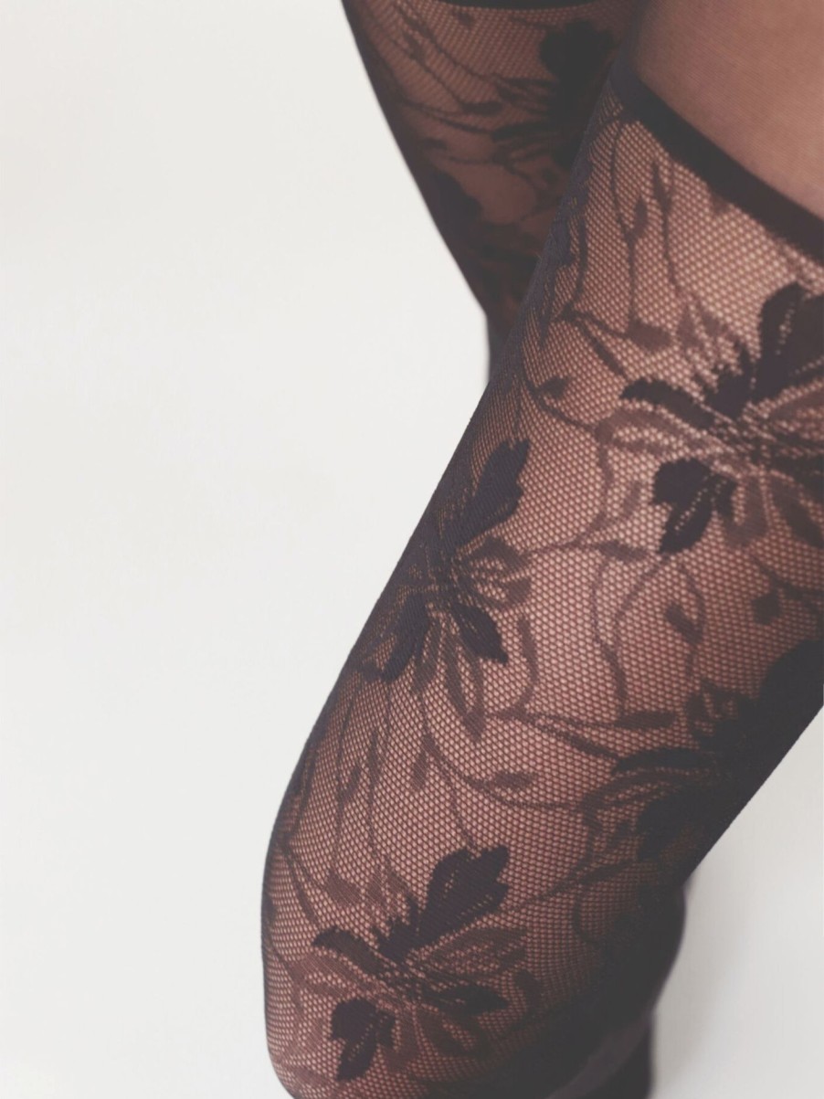 Women Oroblu Socks & Tights | Shock Up Lace Tights Black