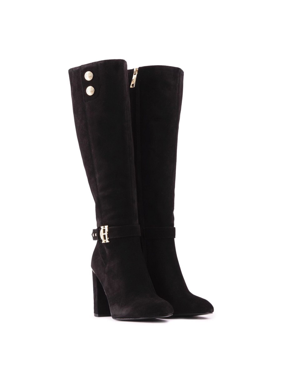 Women Holland Cooper Boots | Holland Cooper Marlborough Knee Boots Black