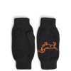 Women Rosie Sugden Gloves | Cashmere Dachshund Wristwarmer Black/Ginger