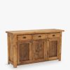 Furniture & Outdoor Barker and Stonehouse Sideboards | Covington Reclaimed Wood 3 Door Rustic Sideboard Polished Brown