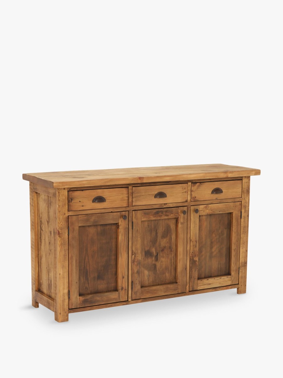 Furniture & Outdoor Barker and Stonehouse Sideboards | Covington Reclaimed Wood 3 Door Rustic Sideboard Polished Brown