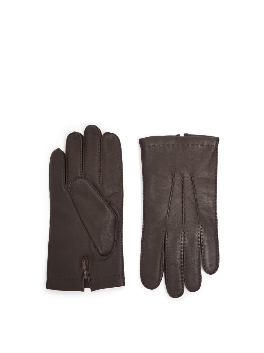 Men Dents Gloves | Shaftsburry Cashemere Lining Glove Brown