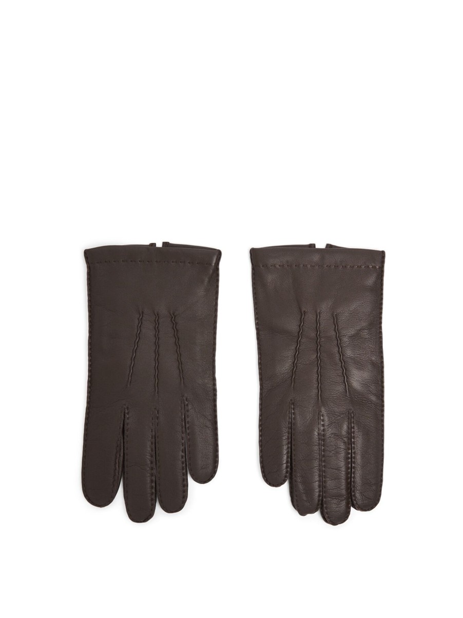 Men Dents Gloves | Shaftsburry Cashemere Lining Glove Brown